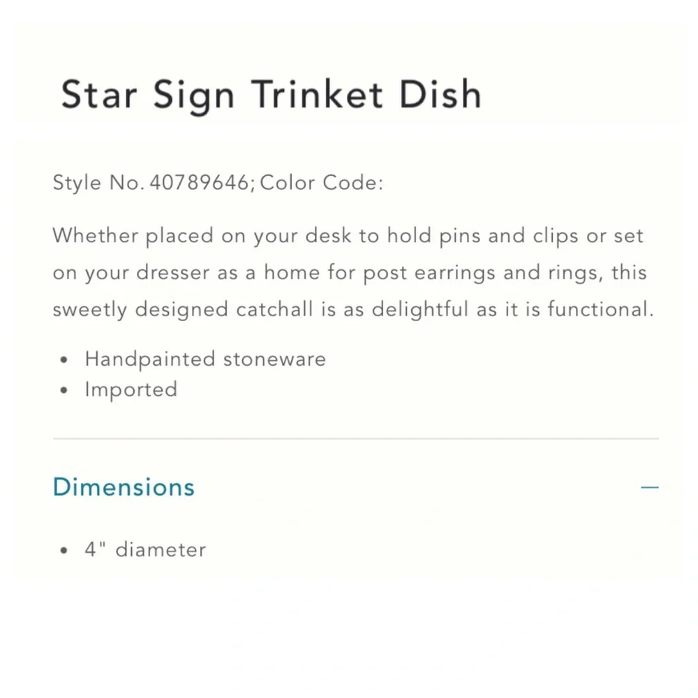 Anthropologie Star Sign Trinket Dish in Aries
